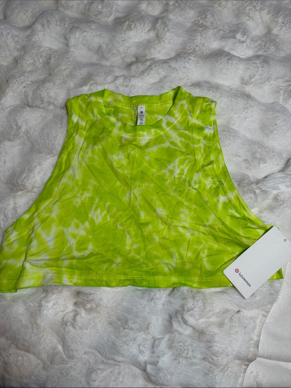 lululemon athletica Neon Lime Tie-Dye Crop Tank